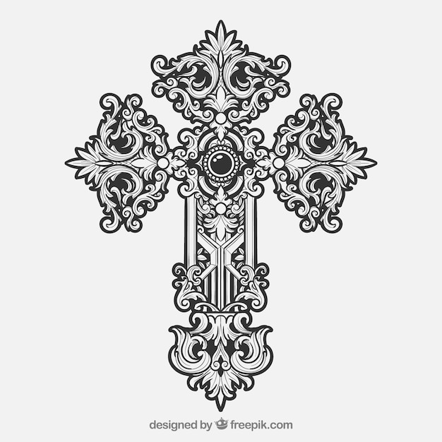 Free vector hand drawn ornamental cross