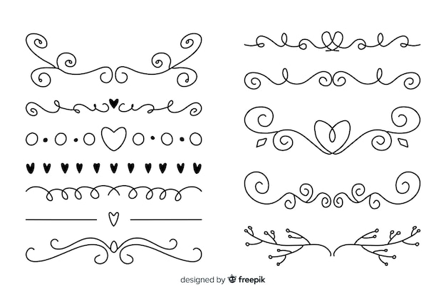 Hand drawn ornamental divider collection