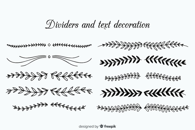 Vettore gratuito collezione di divisori ornamentali disegnati a mano