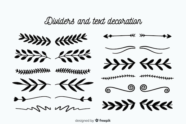 Hand drawn ornamental divider collection