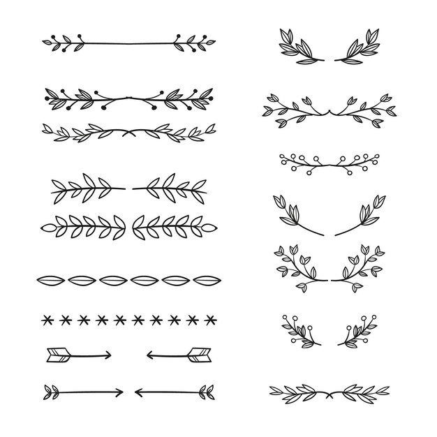 Hand drawn ornamental divider collection