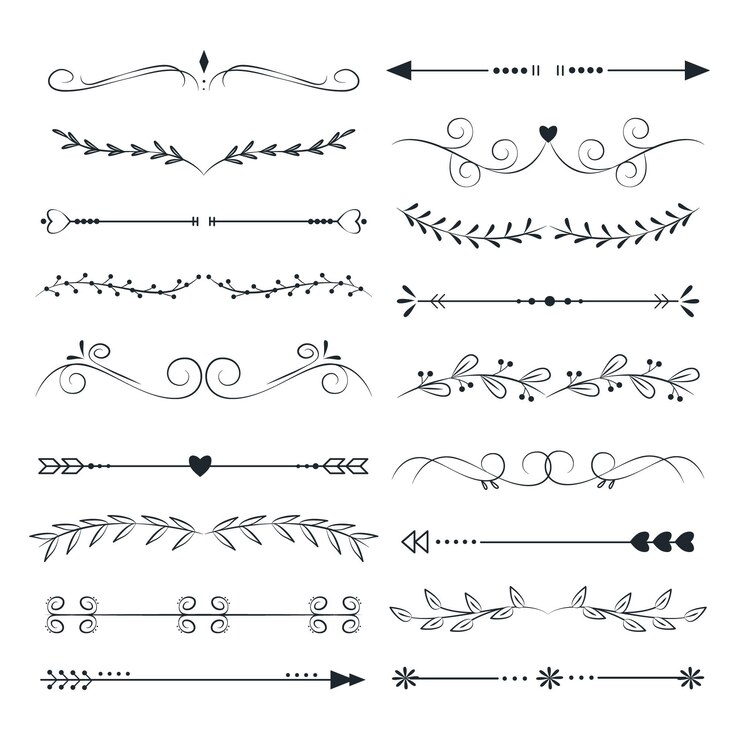 Free Vector hand drawn ornamental divider collection