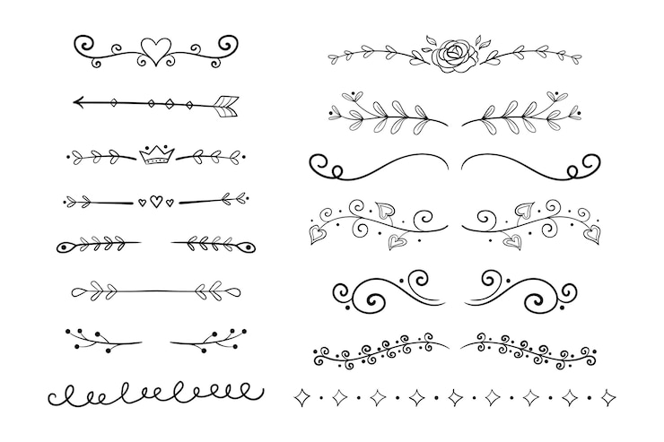 Free Vector hand drawn ornamental divider collection