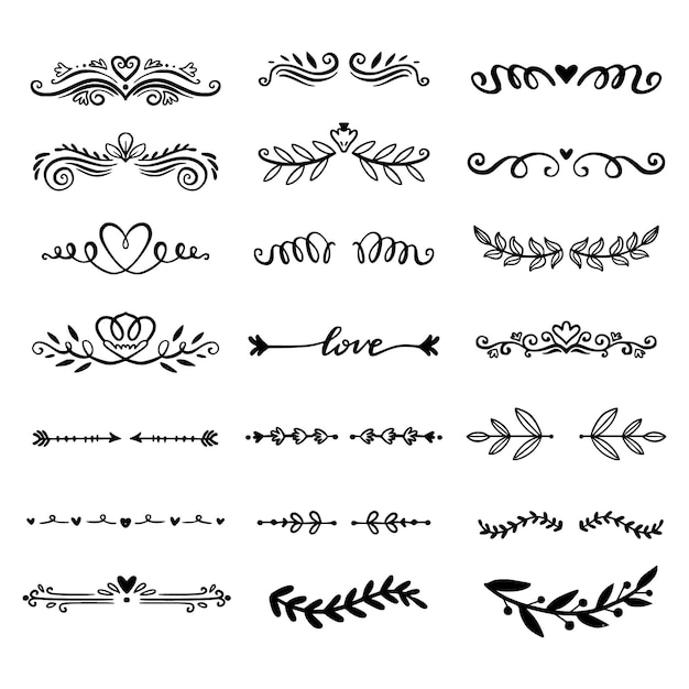 Hand drawn ornamental divider collection