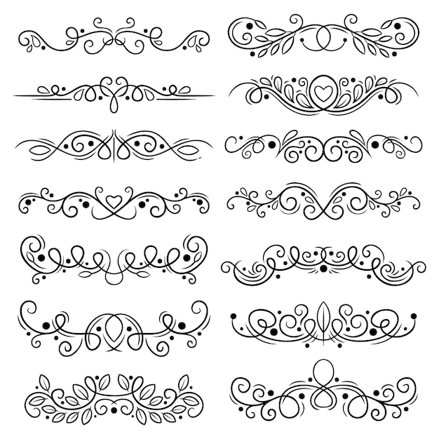 Free vector hand drawn ornamental divider collection