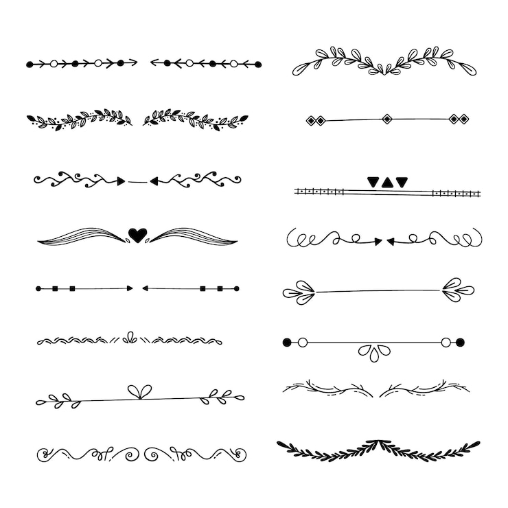 Free Vector hand drawn ornamental divider collection