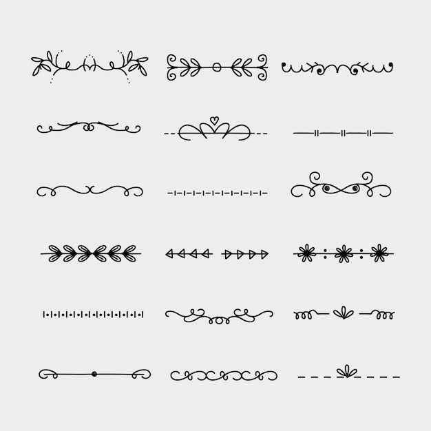 Free vector hand drawn ornamental divider pack