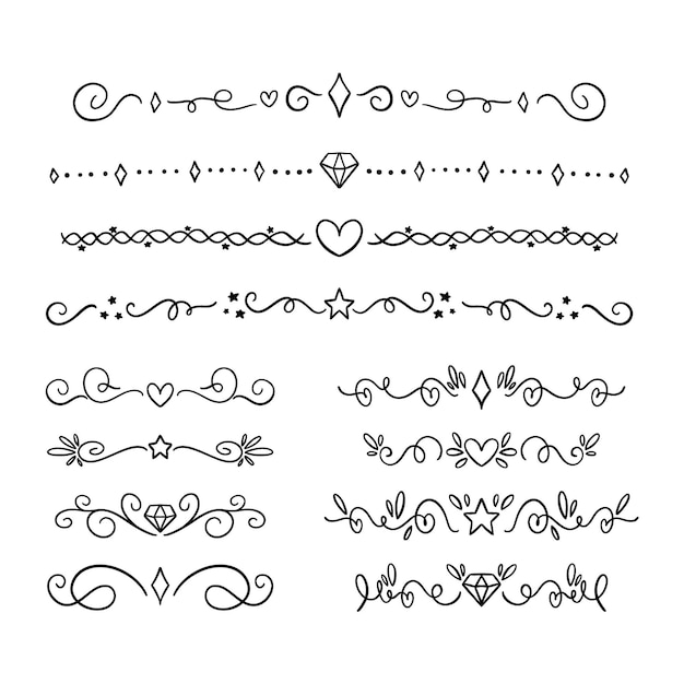 Hand drawn ornamental divider set