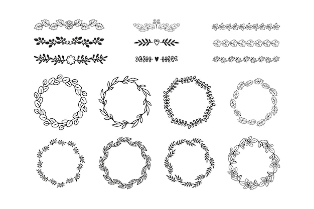 Коллекция рисованной декоративных элементов