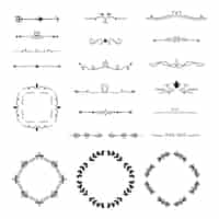 Vettore gratuito collezione di elementi ornamentali disegnati a mano