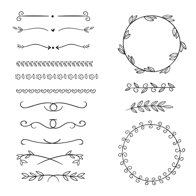 Free vector hand drawn ornamental elements pack