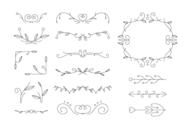 Hand drawn ornamental elements