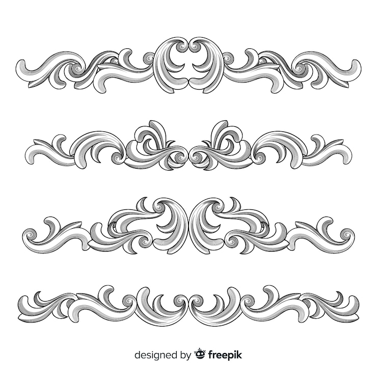 Free Vector hand drawn ornamental flower borders
