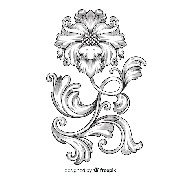 Hand drawn ornamental flower