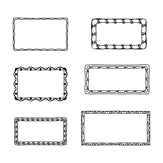 Free vector hand drawn ornamental frame collection