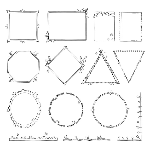 Hand drawn ornamental frame collection