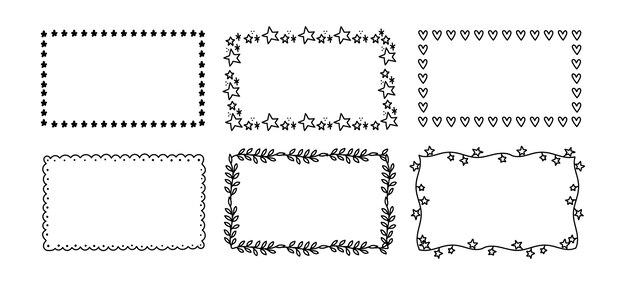 Hand drawn ornamental frame set