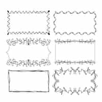 Free vector hand drawn ornamental frame set