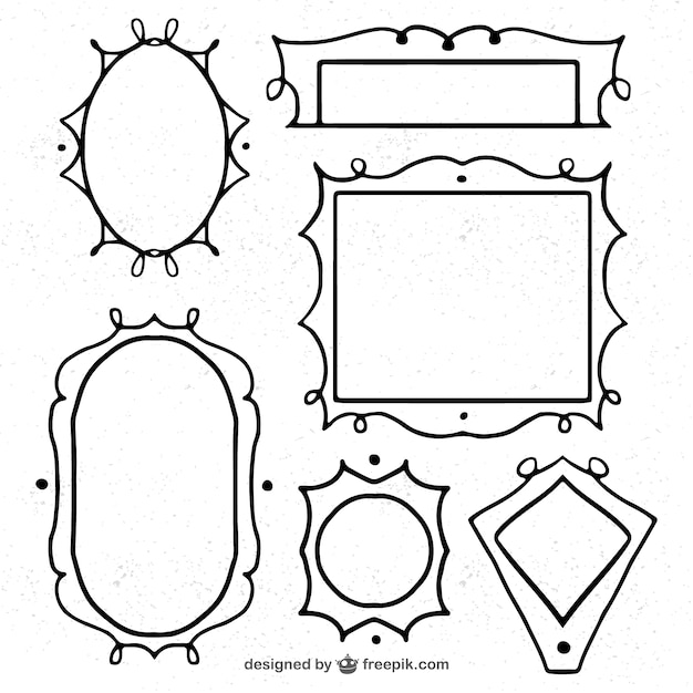 Vettore gratuito disegnati a mano cornici ornamentali