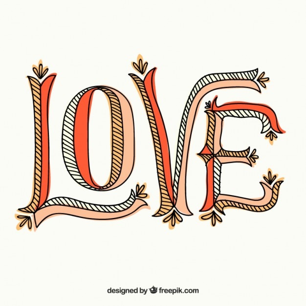 Free Vector hand drawn ornamental "love" word