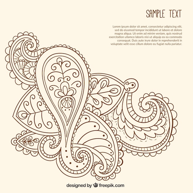 Modello paisley ornamentale disegnato a mano