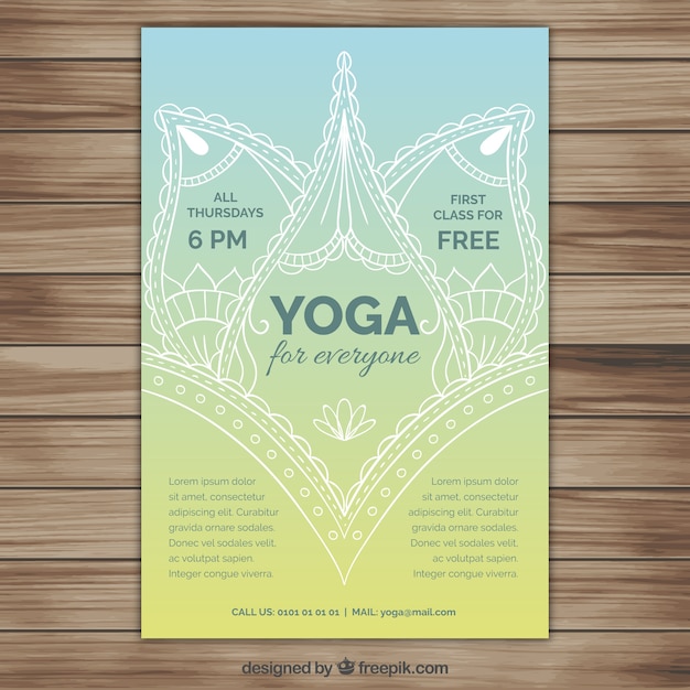 Free Vector hand drawn ornamental yoga flyer