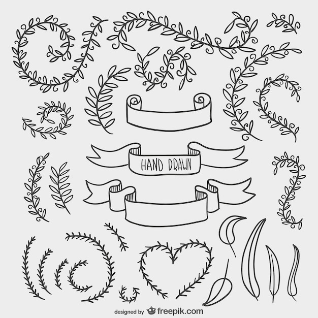 Free vector hand drawn ornaments