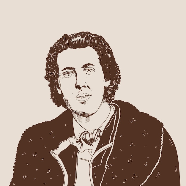 Illustrazione disegnata a mano di oscar wilde