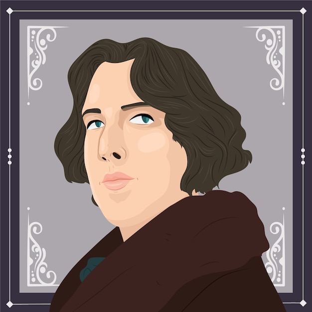 무료 벡터 오스카 와일드 (oscar wilde) 의 손으로 그린 일러스트레이션