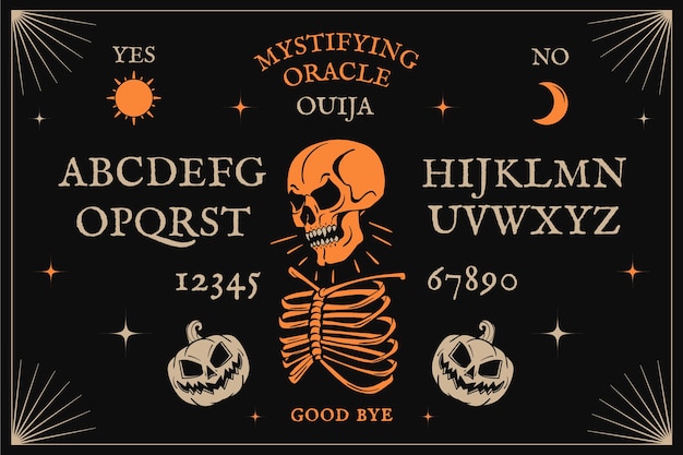 hand drawn ouija board illustration