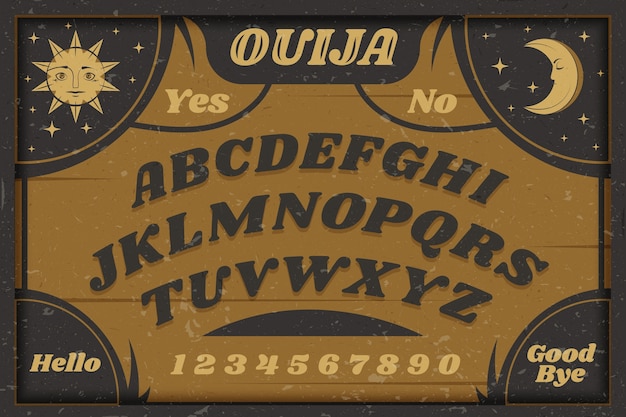 Vettore gratuito illustrazione disegnata a mano della tavola di ouija