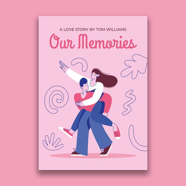 Hand drawn our memories book cover
