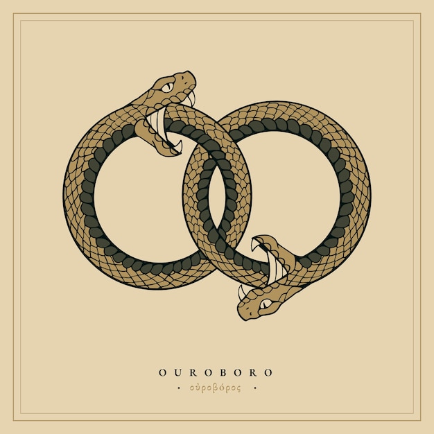 hand drawn ouroboros illustration