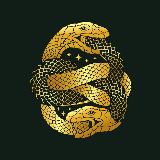 Hand drawn ouroboros illustration