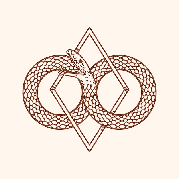 Hand drawn ouroboros symbol