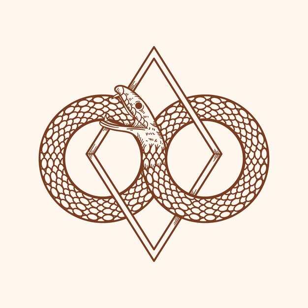hand drawn ouroboros symbol