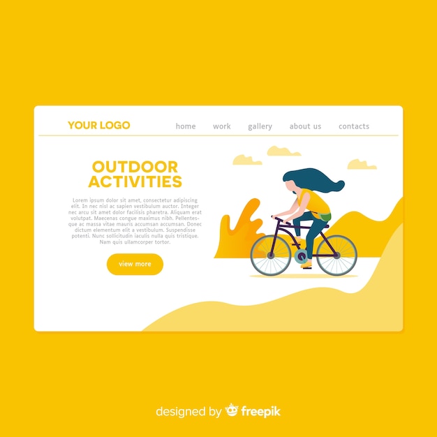 Hand drawn outdoor activities landing page