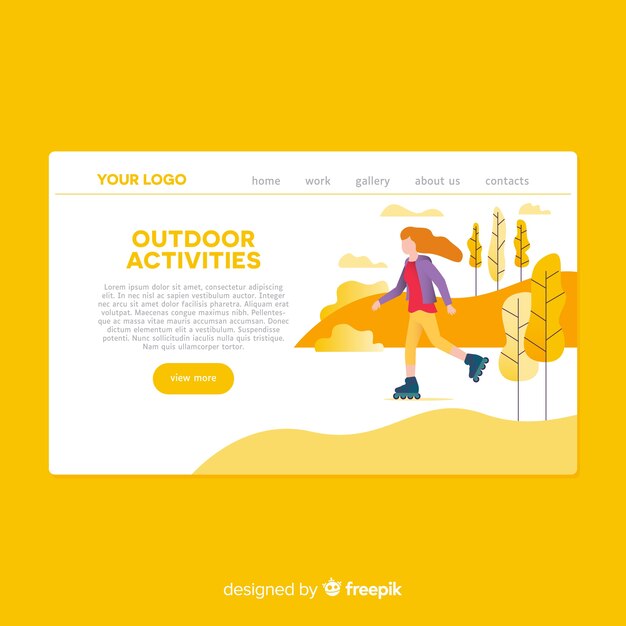 hand drawn outdoor activities landing page