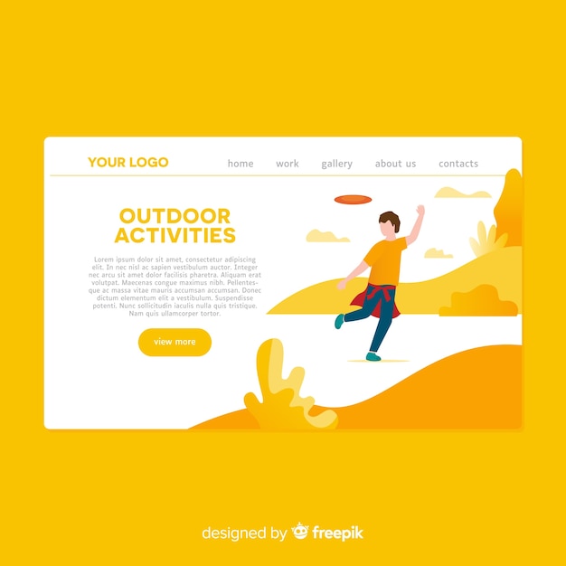 Hand drawn outdoor activities landing page