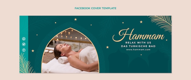 Free vector hand drawn outline hammam facebook cover