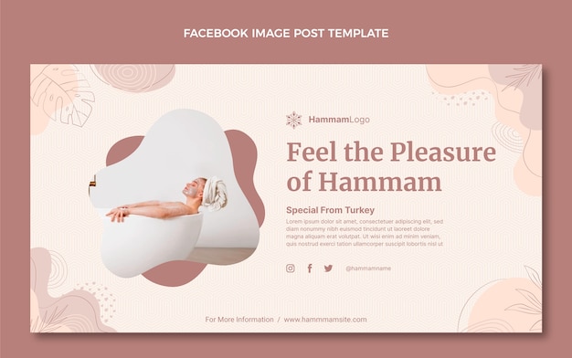 Free vector hand drawn outline hammam facebook post