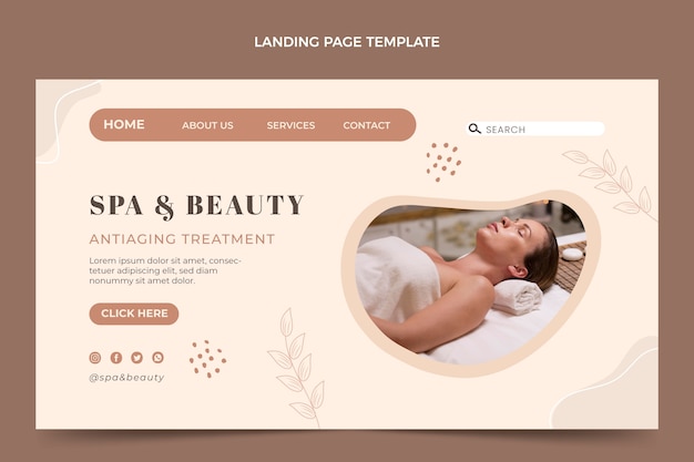 Free vector hand drawn outline spa and beauty landing page