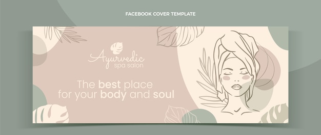 Hand drawn outline spa facebook cover
