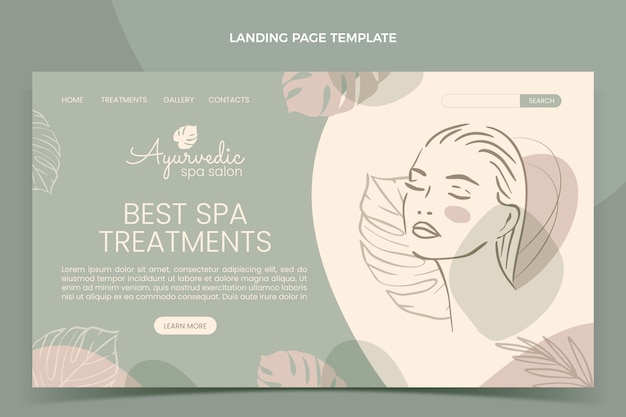 Free vector hand drawn outline spa landing page