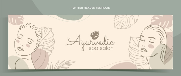 Hand drawn outline spa twitter header