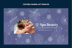 Free vector hand drawn outline spa youtube channel art