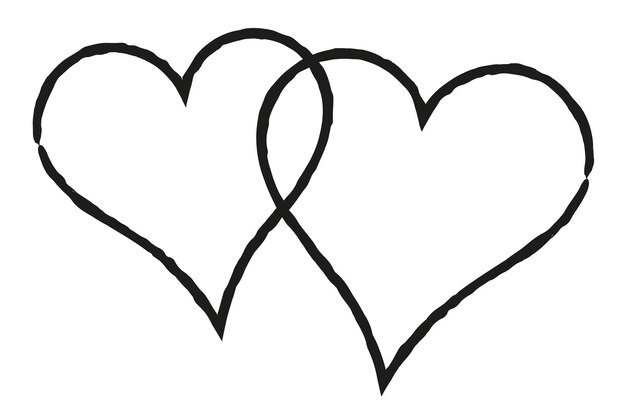 Hand Drawn Overlapping Hearts