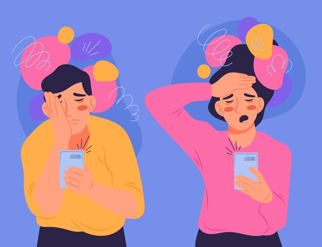 Hand drawn overwhelmed people illustration