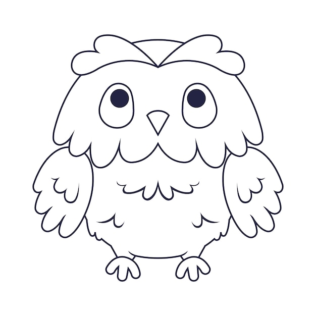 Free vector hand drawn owl outline illustration