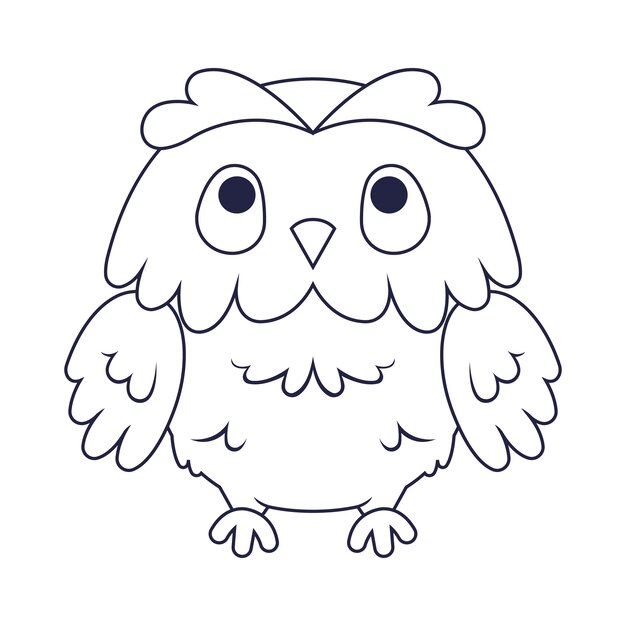 Hand drawn owl outline illustration